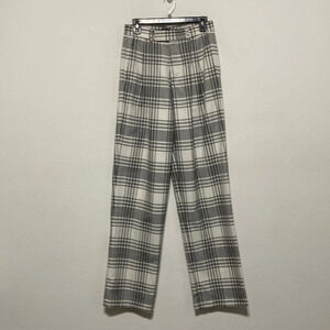 ASOS NWOT Men's Preppy Black & White Plaid Academia Trouser Pleated Pants Sz. 30